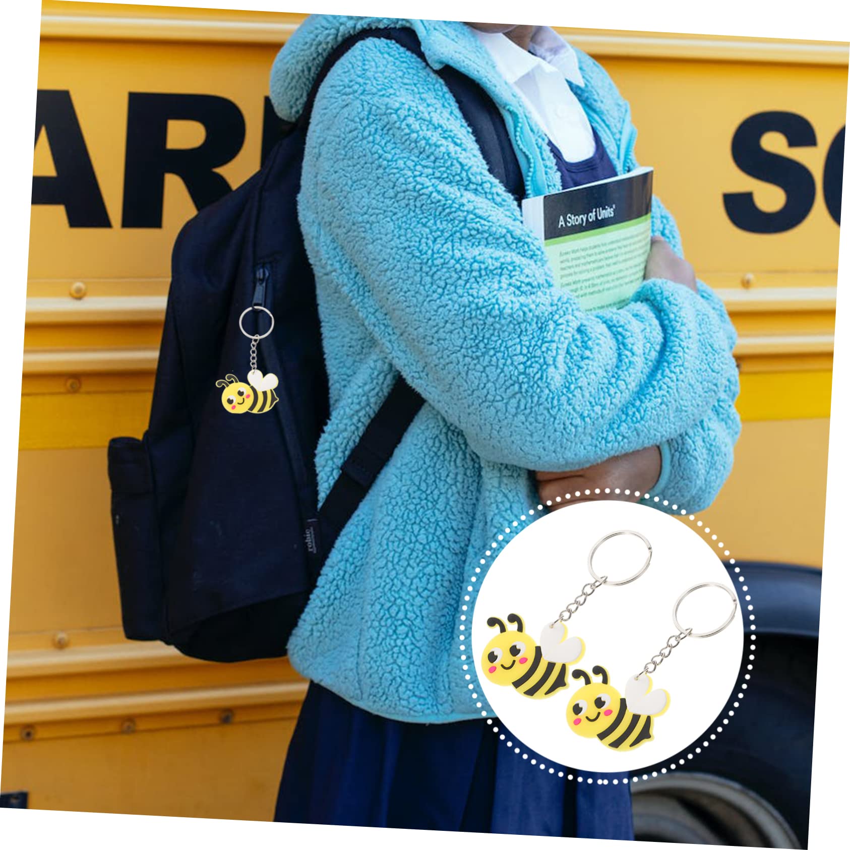 COLLBATH 72piezas Adorable Bee Keyring Cartoon Bee Keychain Pendant Decor Creativo Para Fiestas y Accesorios De Bolsos