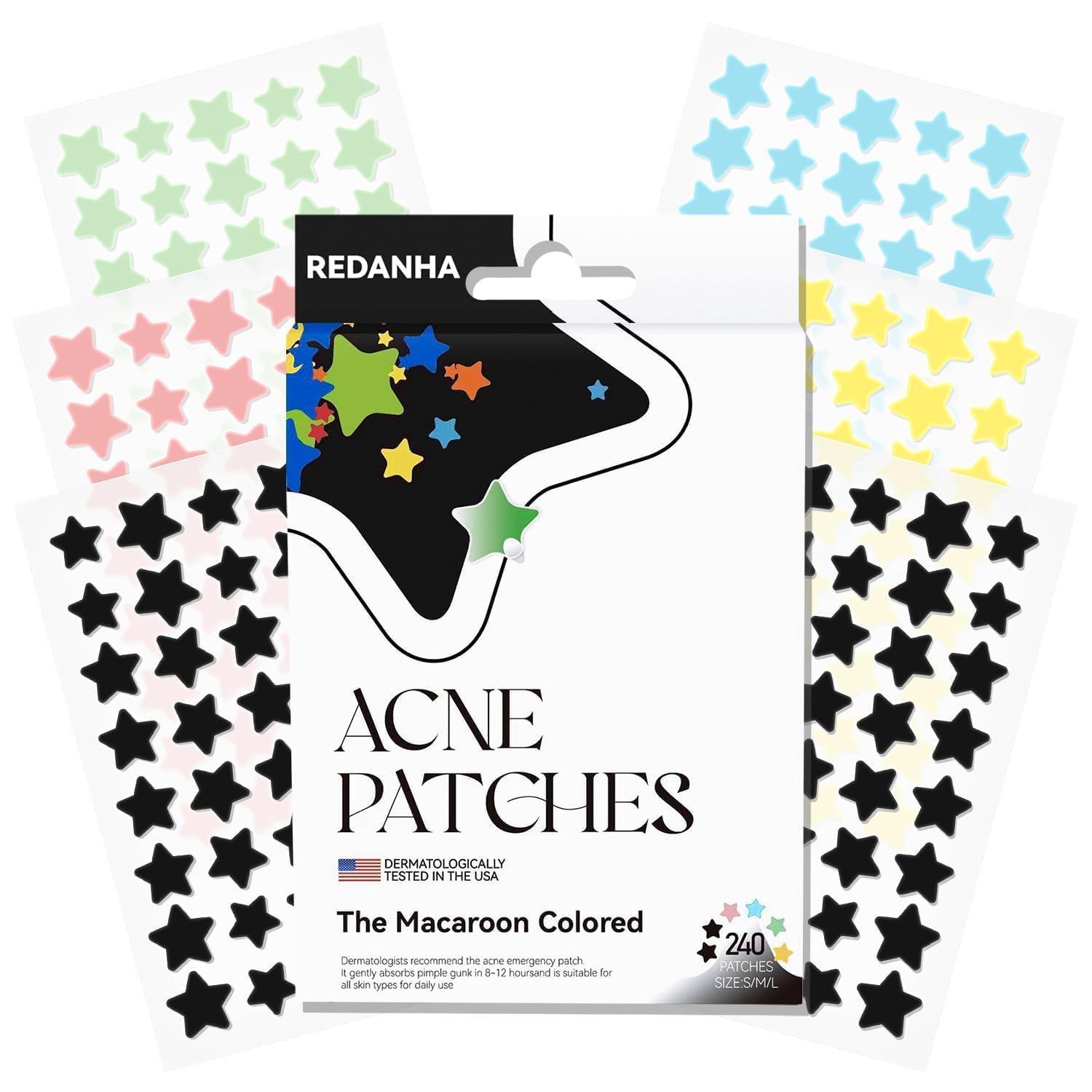 240 Count Star PimPle Patches for Face Hydrocolloid Acne Pimple Patch with Tea Tree Oil for Party Gift