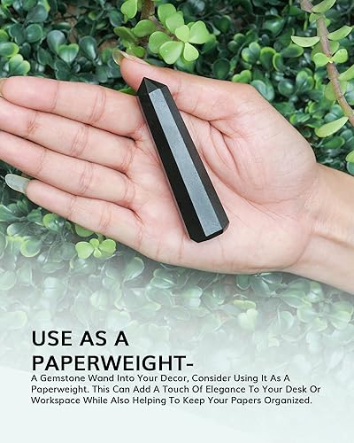 Miniatura 6 de NARIBABU Varita de turmalina negra, torre de cristal curativo, varita de cristal, puntos de cristal a granel, energía positiva, cristales y piedras,