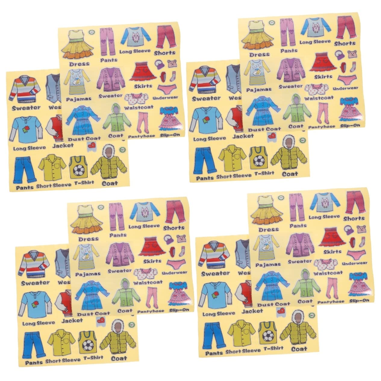 Étiquettes de rangement pour vêtements enfants SHINEOFI | 4 ensembles de 2 feuilles pour dressing