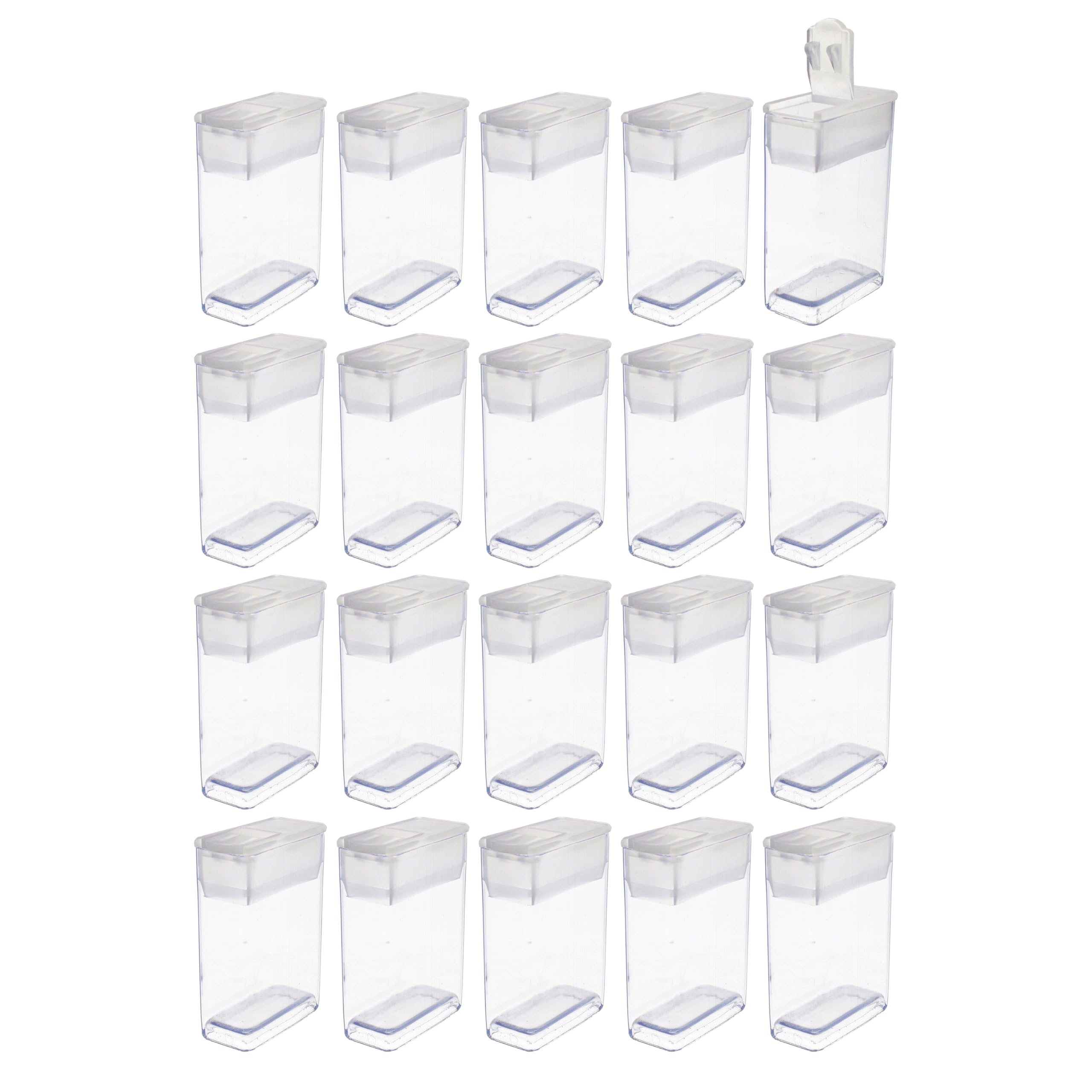 Tube en plastique droit avec rabat fpt15-r transparent de 7/16 x 1 x 1 1/2 pouces