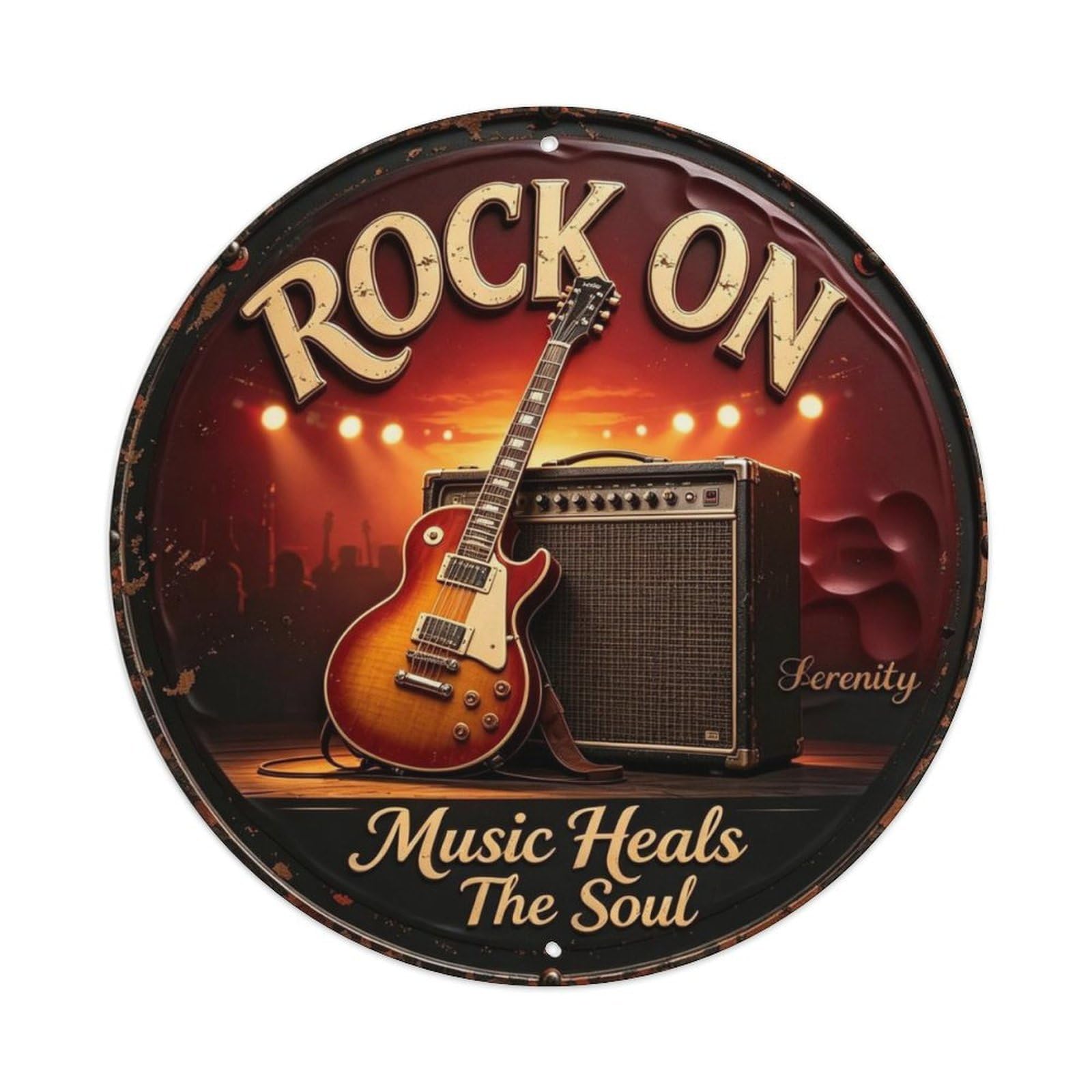 Music Heals The Soul Metal Tin Sign Plaque