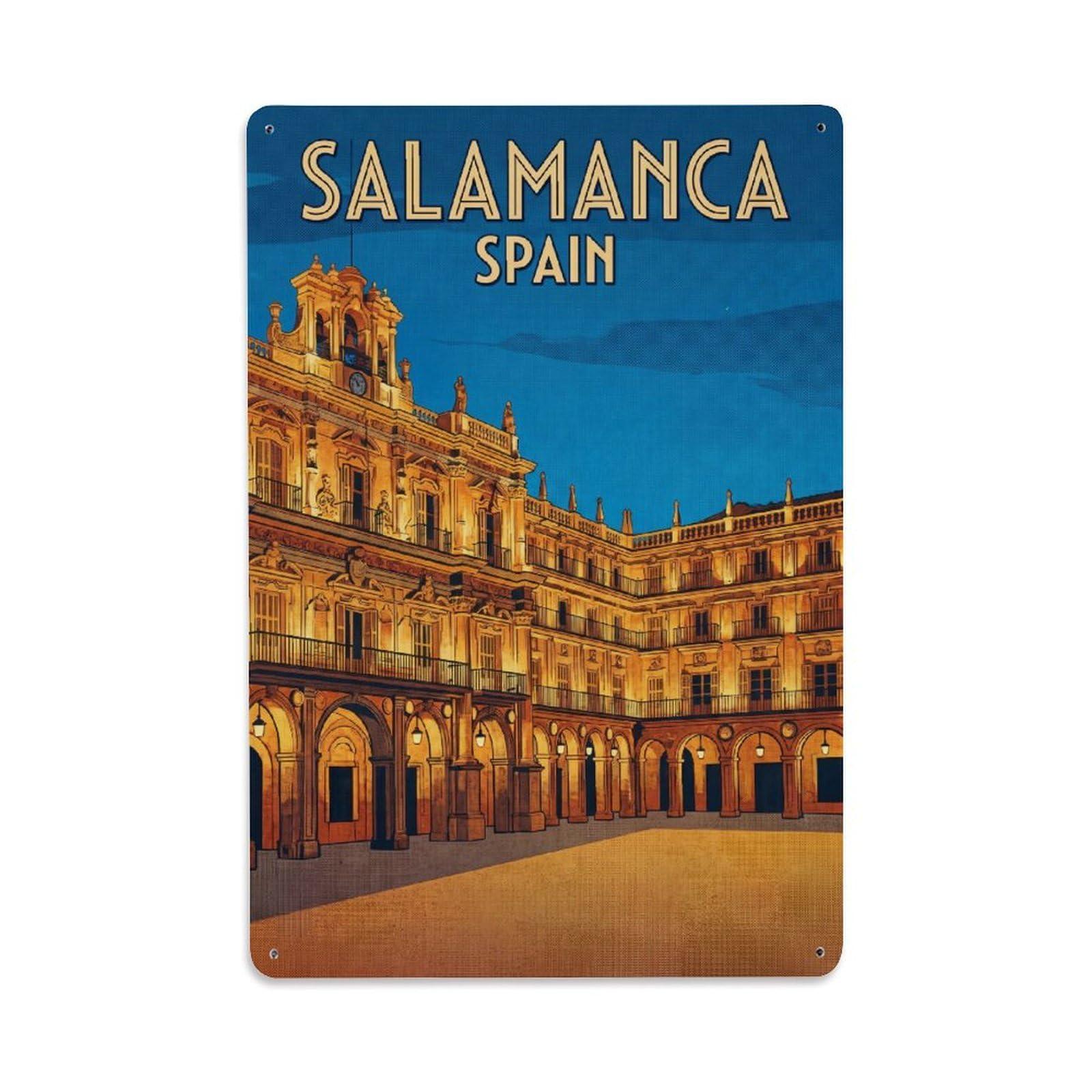 Vintage Spain Salamanca Metal Tin Sign