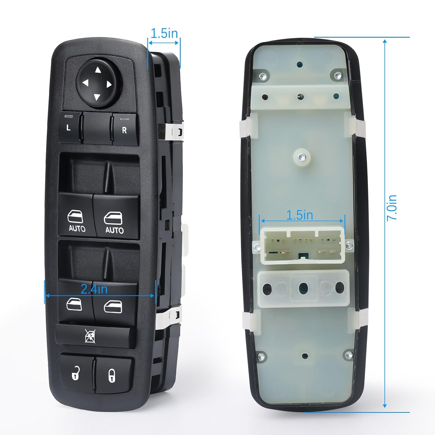 Master Window Switch | Front Left Driver Side Power | 11 Pins | Compatible with 2011–2013 Dodge Durango, 2011-2013 Jeep Grand Cherokee | Replace OE 68086693AC | Window Buttons