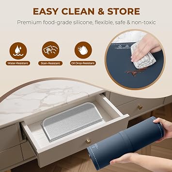 Homelove Warming Mat for Food - 7 Temps, 8H Timer, for Buffets Party Navy