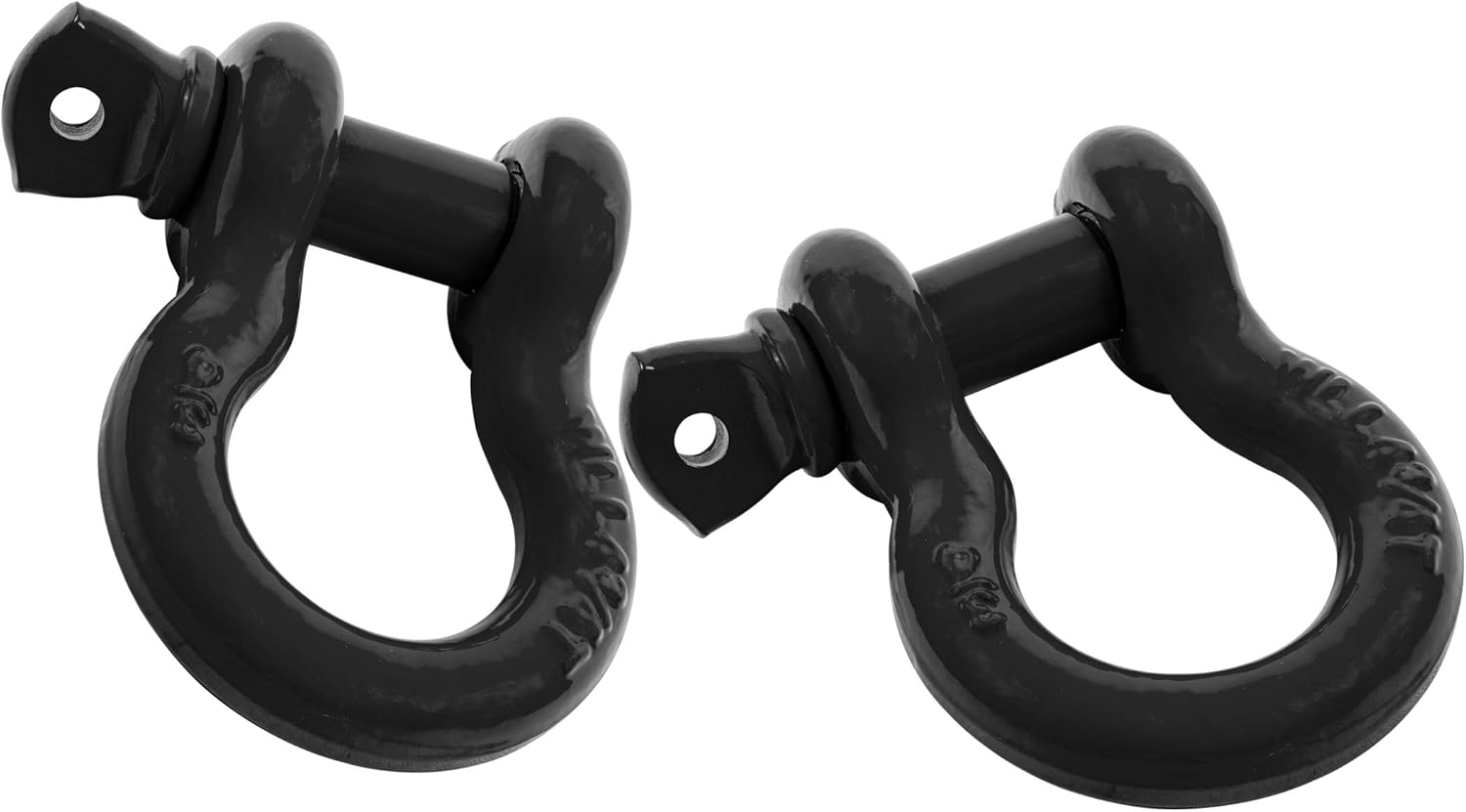 3/4" Shackles - 2 Pack - Black Powder Coat - 4.75 Ton (9,500 Lbs) Capacity - Heavy Duty D Ring for Vehicle Recovery, Towing, Stump Removal, More - Accessory for Jeeps & Trucks - Agency 6
