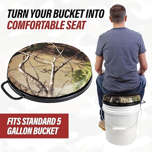 Miniatura 7 de GearHill Cojín de asiento de cubo de 5 galones, tapa giratoria de 360 grados acolchada con espuma viscoelástica, funda de asiento de cubo utilizada