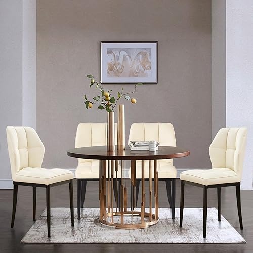 Miniatura 2 de Bekrvio Sillas de Comedor - Juego de 4 sillas de comedor modernas de mediados de siglo, sillas de comedor tapizadas sin brazos, sillas de comedor de