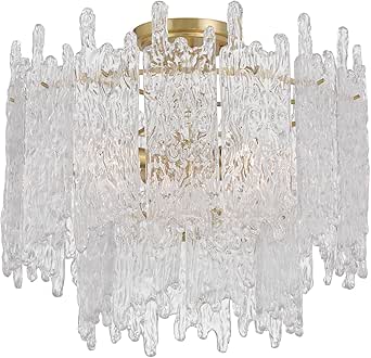 Crystorama Libby Langdon Ackerly 3 Light Aged Brass Semi Flush Mount