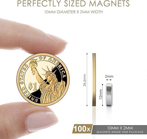 Miniatura 9 de DIYMAG 150 imanes pequeños, imanes de neodimio de tierras raras de 0.31 x 0.18 pulgadas, imanes de neodimio para oficina, pizarra blanca, cocina,