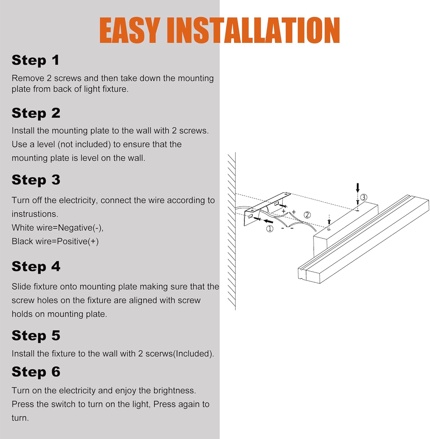 Facon 16.5Inch 12V LED RV Vanity Lights Fixtures with On&Off Switch, Matt Black Finished, RV Wall Sconces Bathroom Mirror Light with Acrylic Lens, 12Volts DC for RV, Camper, Motorhome