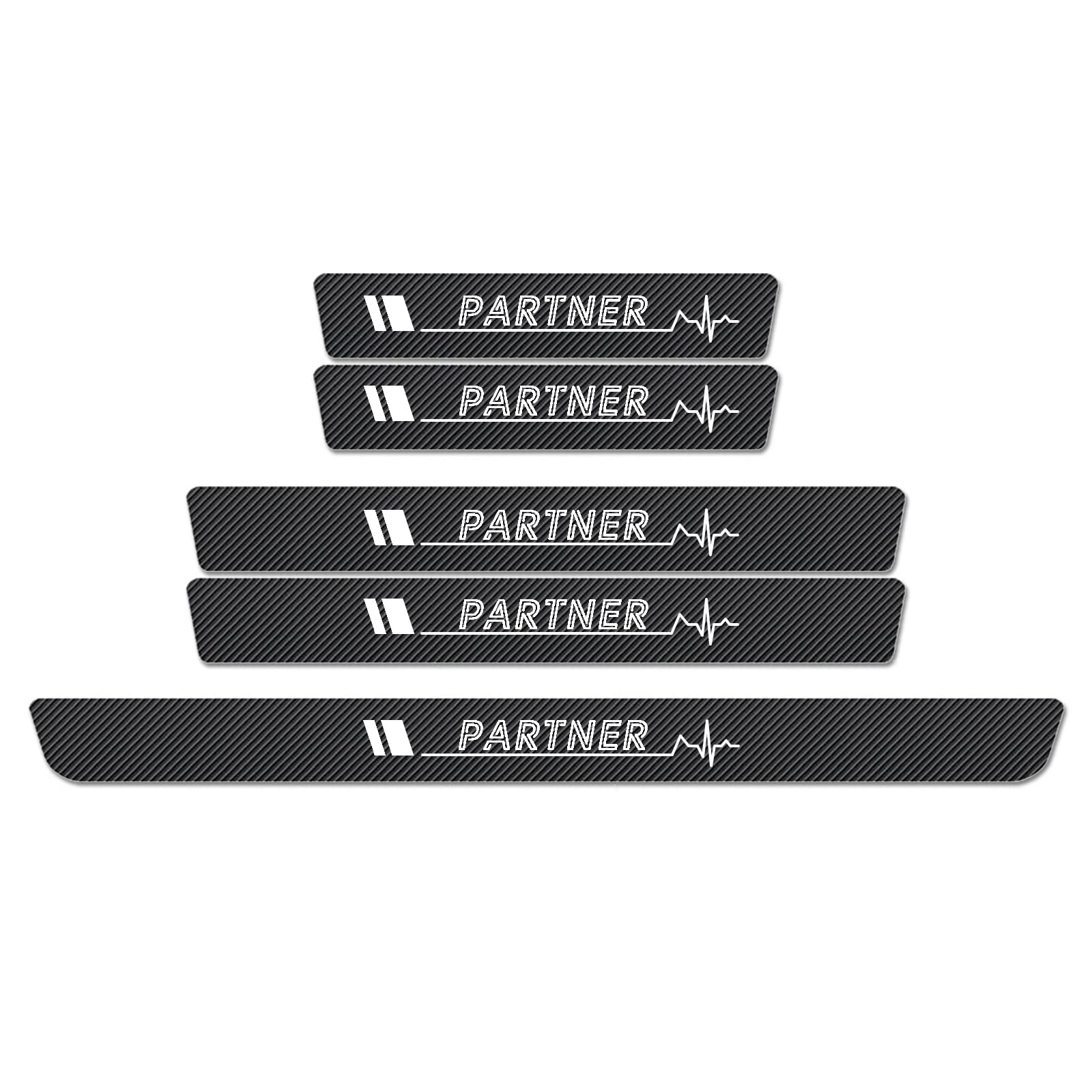 WXH97F Car Door Sill Protector Scuff Plates for Peugeot partner, Carbon Fibre Effect Door Step Guard, Rear Boot Bumper Strip, Self-Adhesive Anti-Scratch Protection Sticker