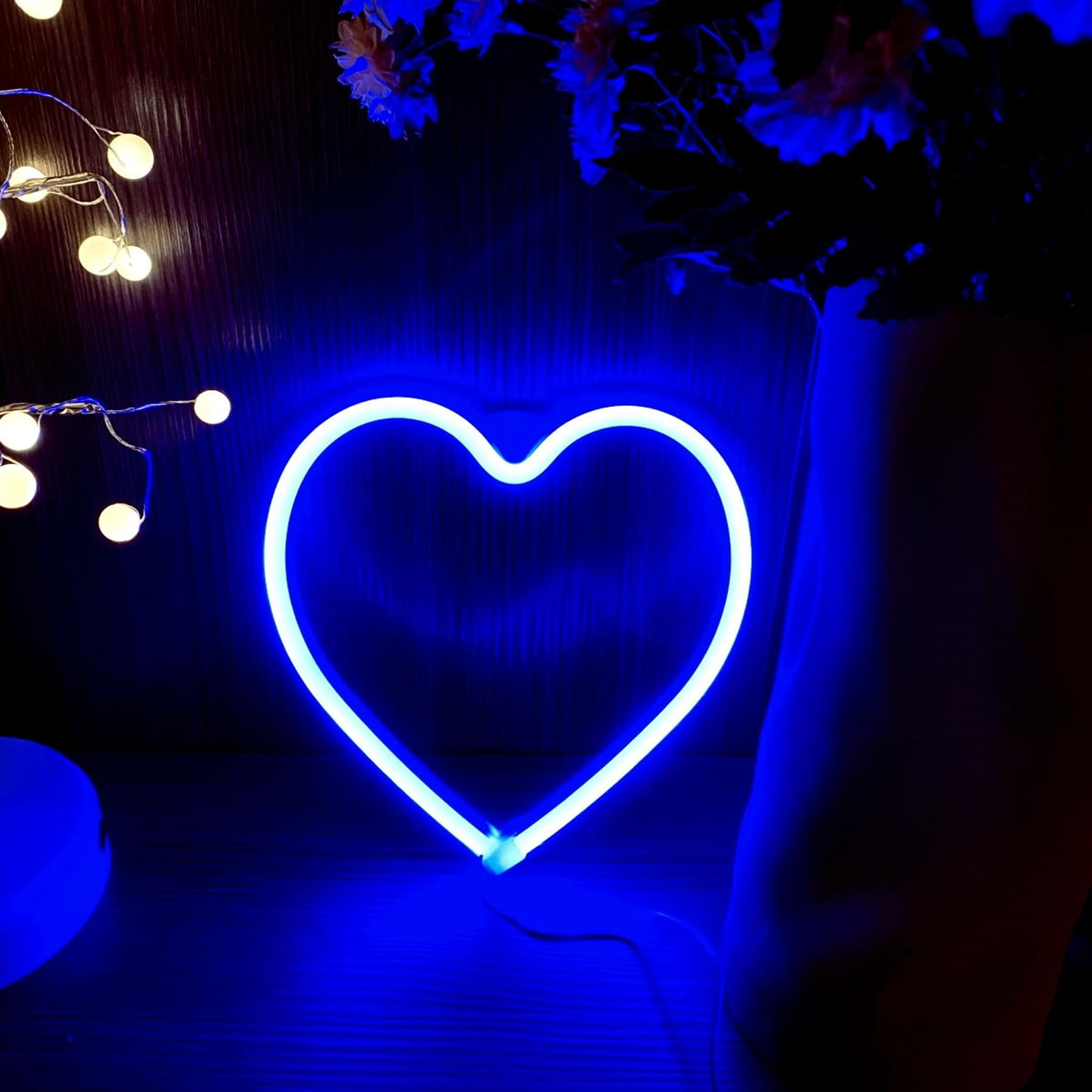 Rosa Herz-Neonschild Mit LED – Batterie- Oder USB-betrieben, Als Deko Für Zimmer & Partys