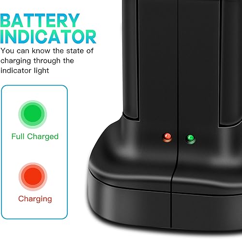 Miniatura 5 de Batería recargable para Xbox 360, paquete de 2 baterías con estación de carga dual Base de soporte de cargador para Xbox 360 controlador inalámbrico