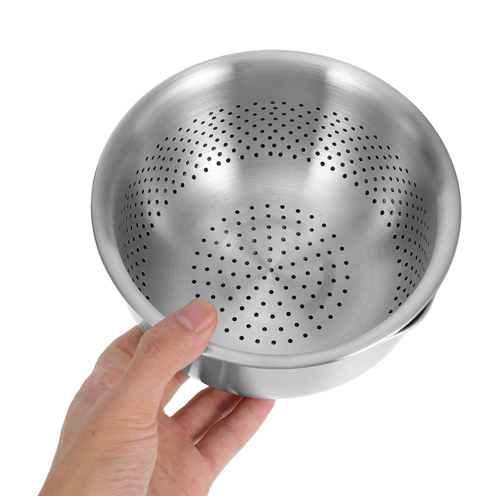 Colador de Acero Inoxidable con Tazón Grande para Mezclar, Cesta Coladora de Malla Fina, Fácil de Limpiar y Drenaje Rápido para Frutas y Verduras en Cocina