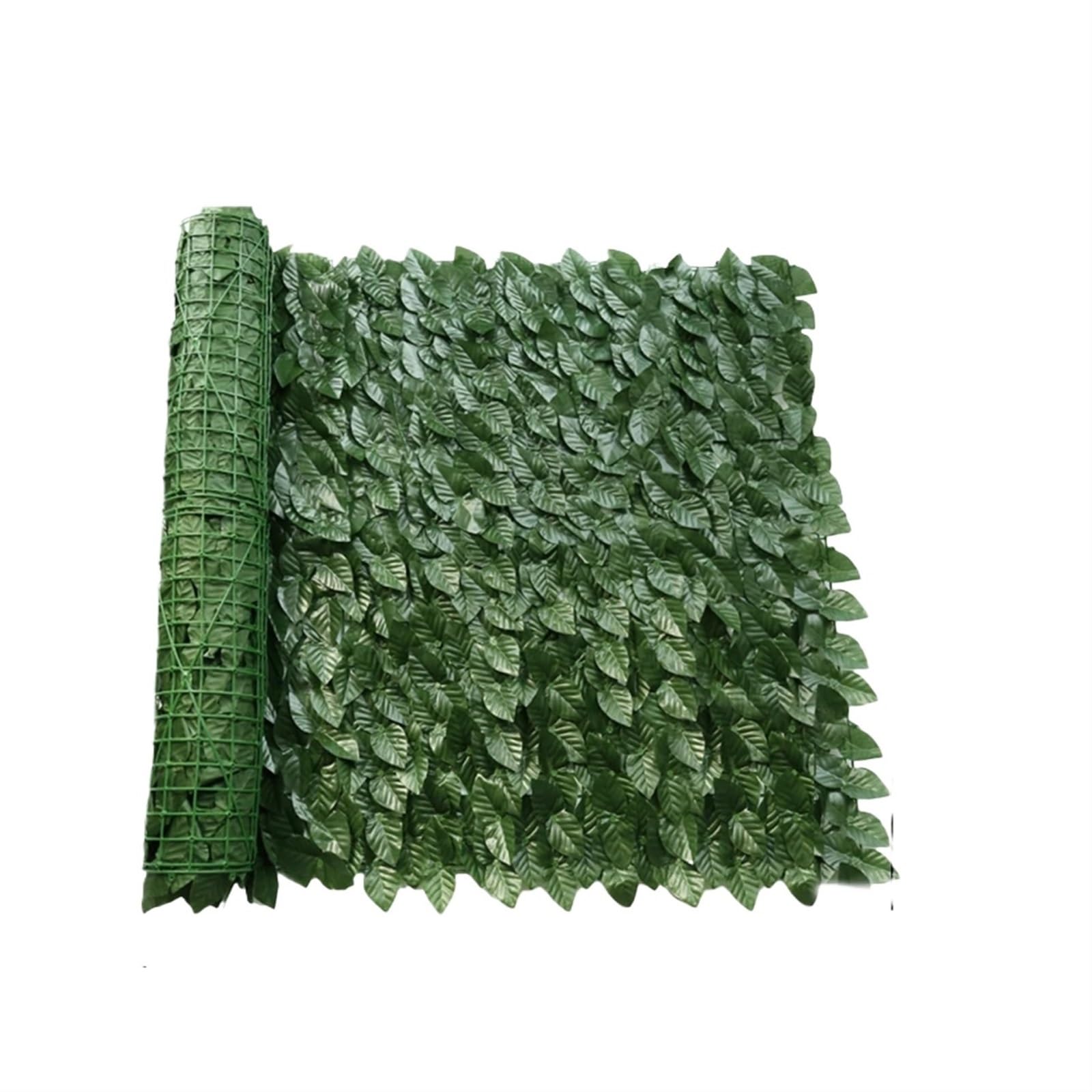 Sztuczna osłona ogrodzeniowa, Sztuczny płot z liści bluszczu na taras ogrodowy i balkon, zielony, 50 cm x 50 cm(Dark Green Leaves)