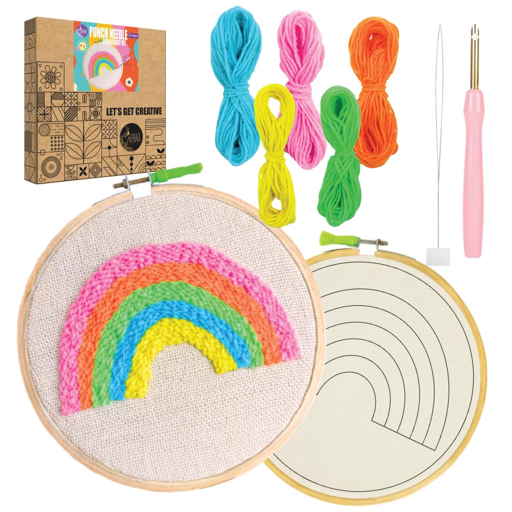 Asian Hobby Crafts Punch Needle Kit for Beginners | DIY Embroidery Set with Printed Fabric Craft for Kids & Adults | Handcraft, Art, Needlework & Creative Hobby Gift Kit for DIY Crafts-image-34