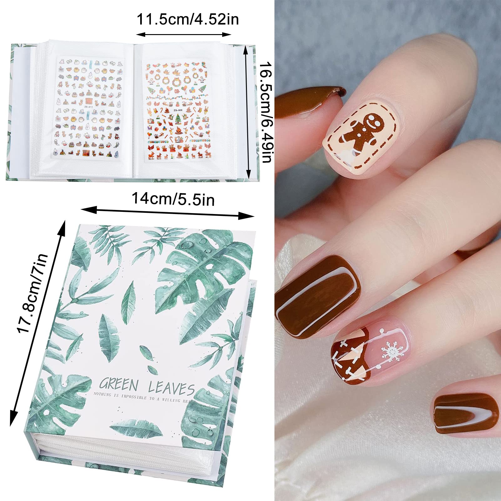 NICENEEDED Nagelsticker Sammelalbum – 50 Seiten, 100 Schlitze Für Nagelsticker & Stempelplatten