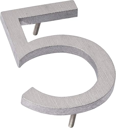 Miniatura 27 de Montague Metal Products MHN-06-F-RB1-9 Números de casa de dirección flotantes modernos de aluminio cepillado sólido, 6 pulgadas, bronce romano Negro