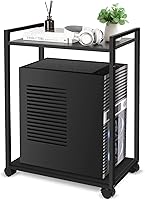 Vista 1 de Liitrton Soporte de torre para computadora, soporte de PC de 2 niveles con ruedas bloqueables, soporte para CPU debajo del escritorio para oficina