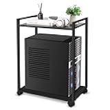 Liitrton Computer Tower Stand, 2-Tier PC Stand with Lockable Wheels CPU Holder Under Desk for Office Home (M)