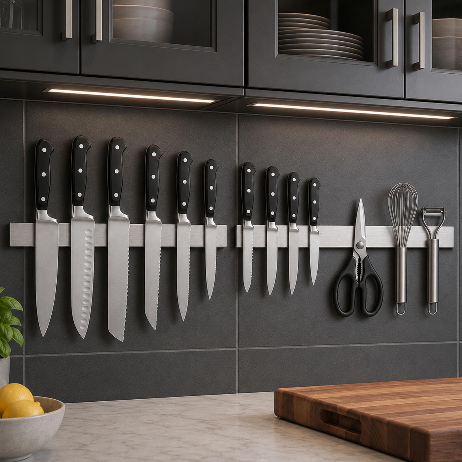 THMINS 2 Pack 16 Inch Magnetic Knife Strips, Magnetic Knife Holder for Wall