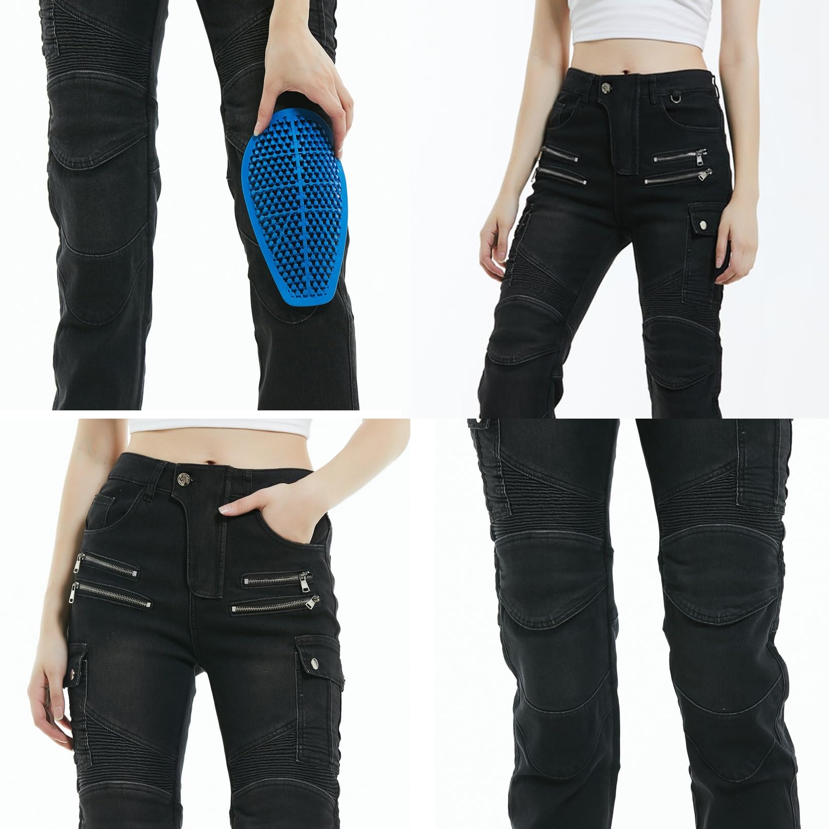 Pantaloni Da Moto Invernali Denim Jeans Antivento CE Protezioni Fianchi E Ginocchia Isolanti Protettivi Adventure Touring