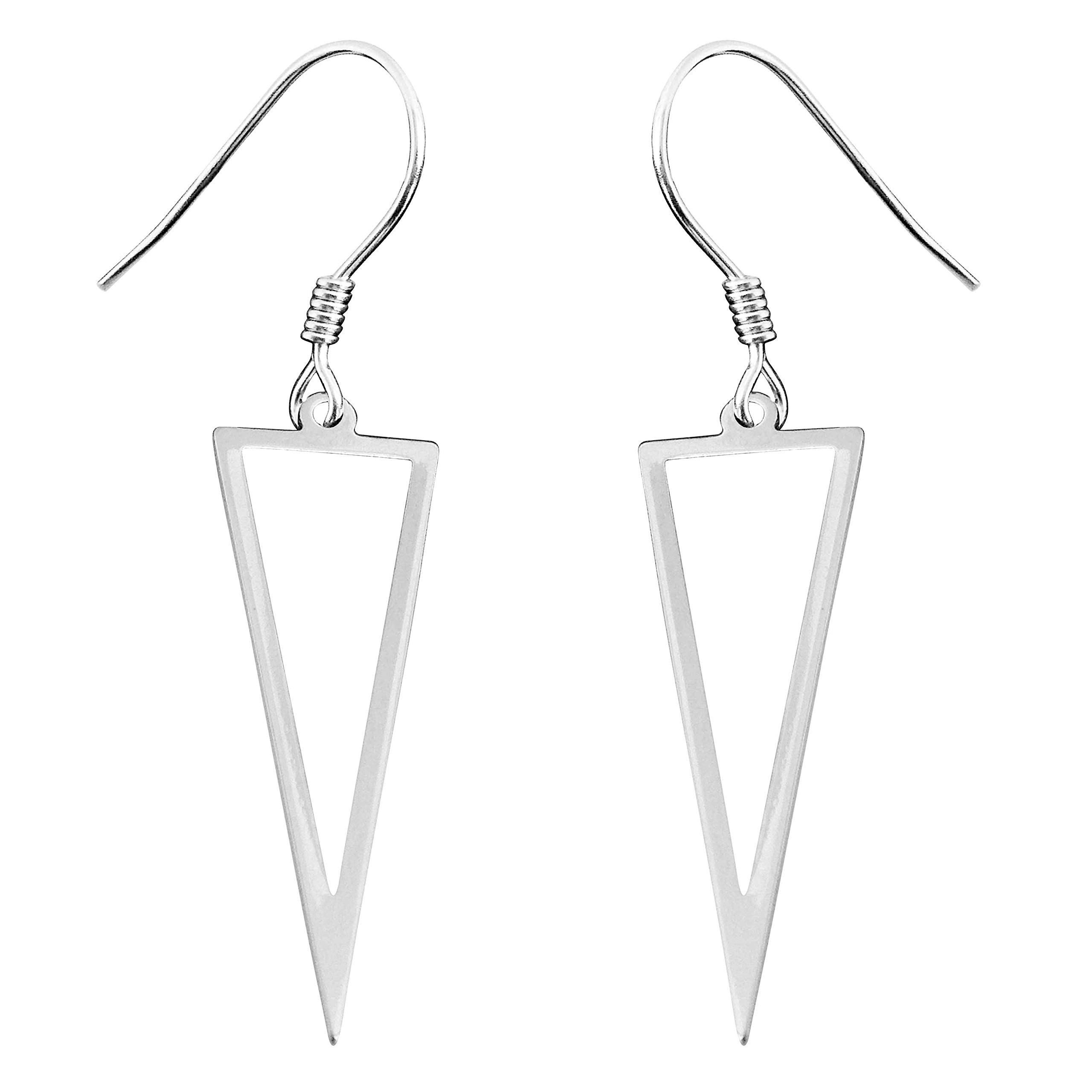 Pendientes de gancho de plata 925 tipo triángulo para regalos de mujer 7