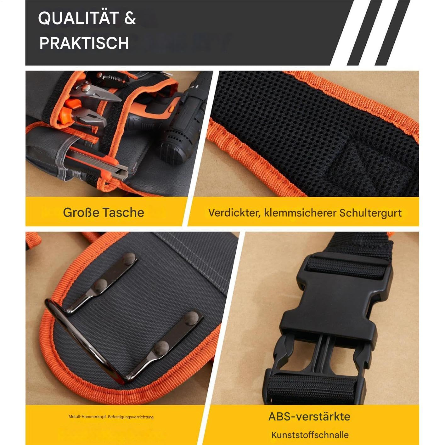Cintura degli attrezzi, 19 tasche, organizer per attrezzi, cintura in vita | organizer regolabile per elettricisti, riparazioni idrauliche, progetti di miglioramento della casa