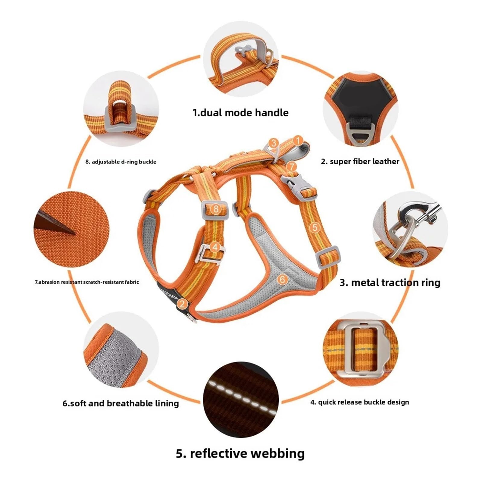 Pettorina For Cani Antistrappo Facile Da Indossare E Togliere, Fibbia A Sgancio Rapido E Doppia Maniglia, Gilet Riflettente Regolabile For La Sicurezza A Piedi E In Auto(Rose red,L(NEW))