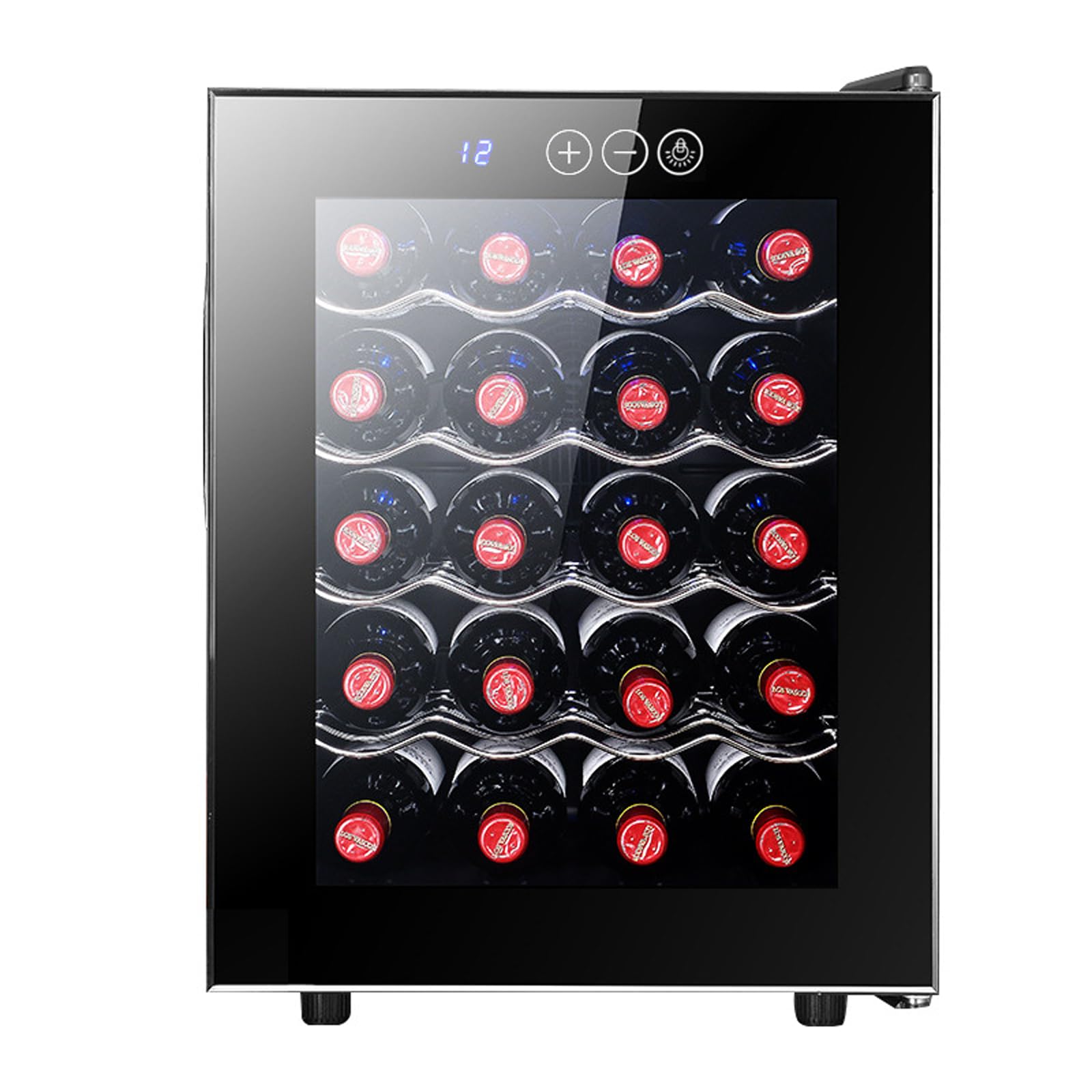 Frigorifero per Vini, Cantinetta Termoelettrica A Libera Installazione con Porta in Vetro A Specchio per Bar Domestico, Angolo Cottura, Appartamento, Camper