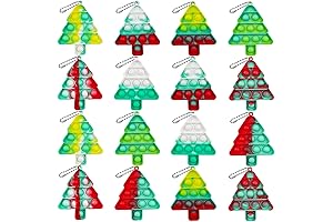 16Pcs Mini Christmas Pop Keychain Fidget Toys