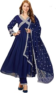 ROYALICA Womens Georgette aliya cut Anarkali Kurta With Pant and Dupatta Set Price In India
