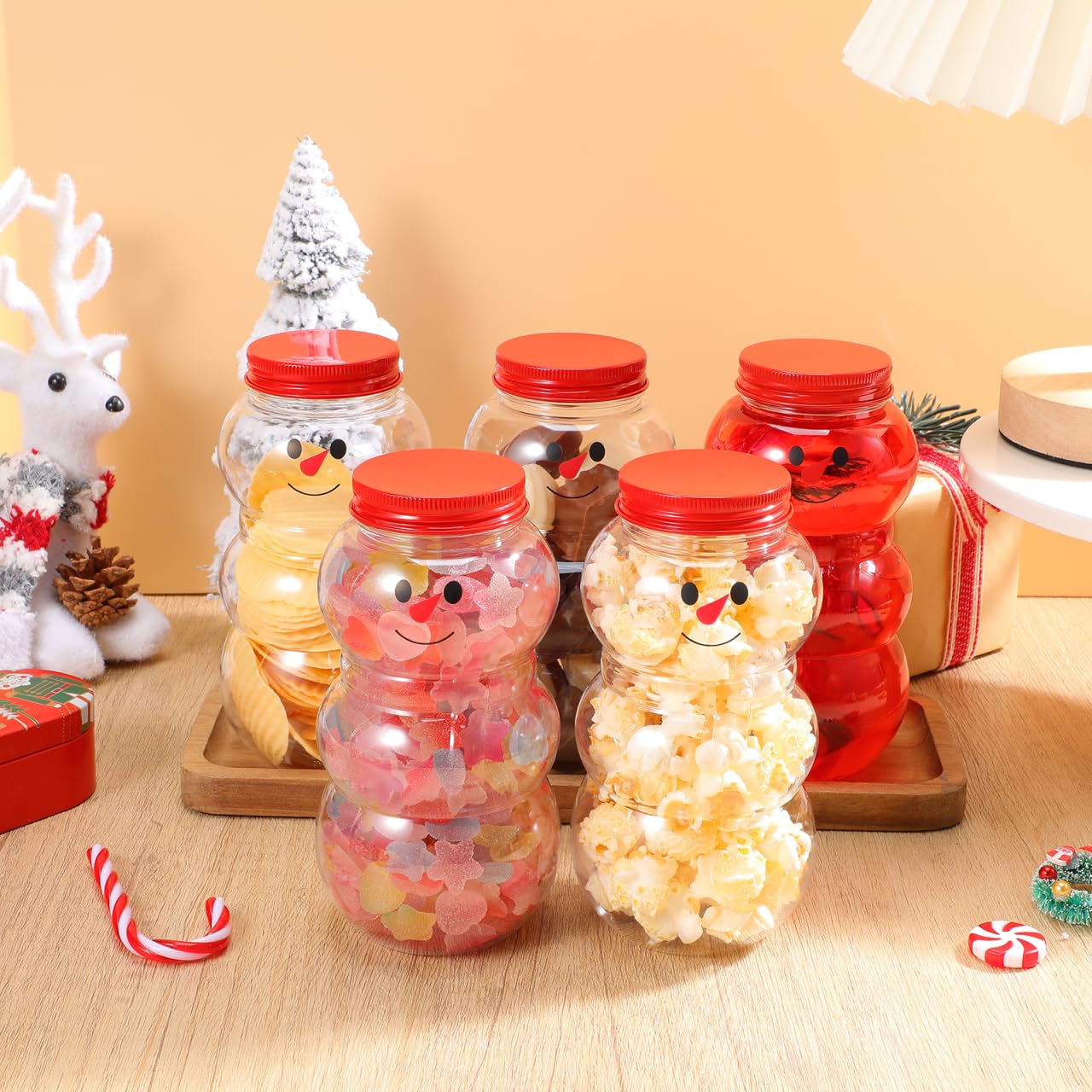 10 Bouteilles Réutilisables De Noël En Forme De Bonhomme En Pain D'Épice - 500 Ml - Pour Smoothies, Jus, Cadeaux