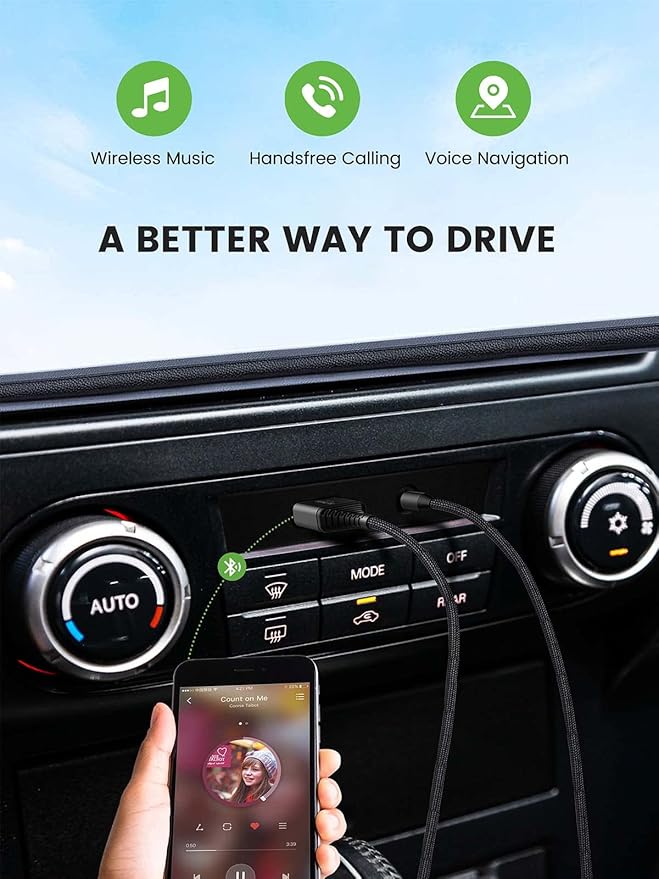 Adaptador Bluetooth 5.2 USB con Entrada Aux 3.5mm miniatura 2