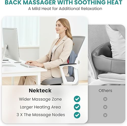 Vista 6 de Nekteck - Masajeador de pies, máquina de masaje mediante calor generado por electricidad, para fascitis plantar, función de calor infrarrojo Gris