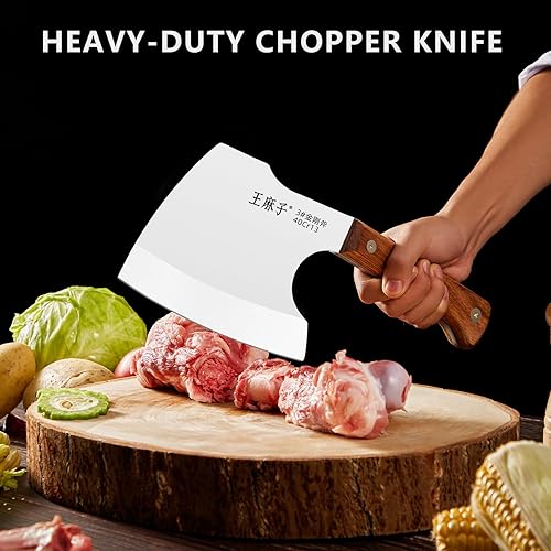 Miniatura 3 de WANGMAZI Cuchillo de cocina resistente de 6 pulgadas, acero inoxidable alemán, mango de madera, antiadherente, más de 300 años de marca (6 pulgadas,