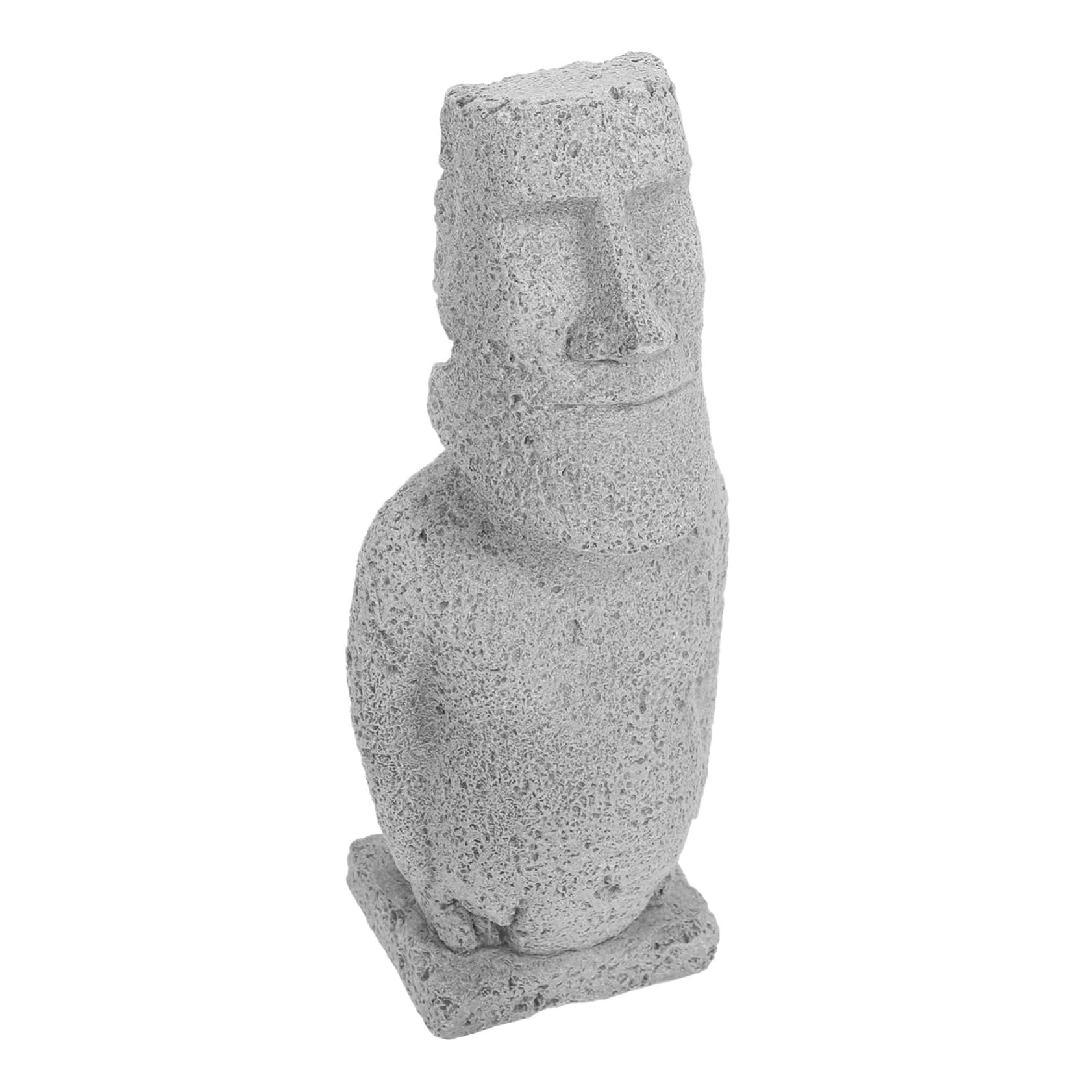 Mobestech 4 Pièces Statue Moai Simulée Décorations D'aquarium Pâques Pierre Décoration D'aquarium Sculpture Ornements Statue De Moai Moaï Grès Grey