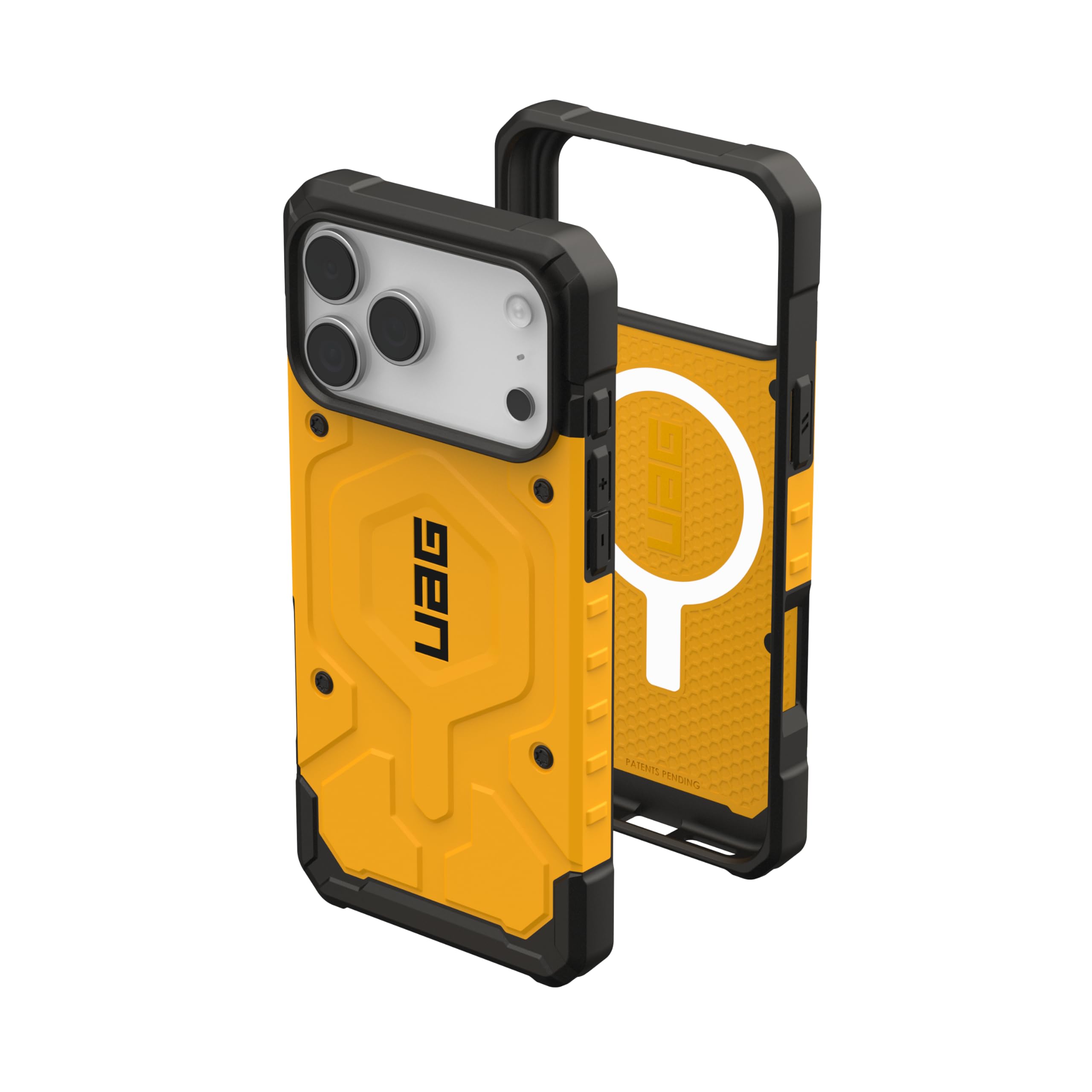 Urban Armor Gear Pathfinder MS Case compatibile con Apple iPhone 17 Pro Max Custodia (Ricarica wireless/​magnetica, Protezione dalle cadute di livello militare) heritage giallo