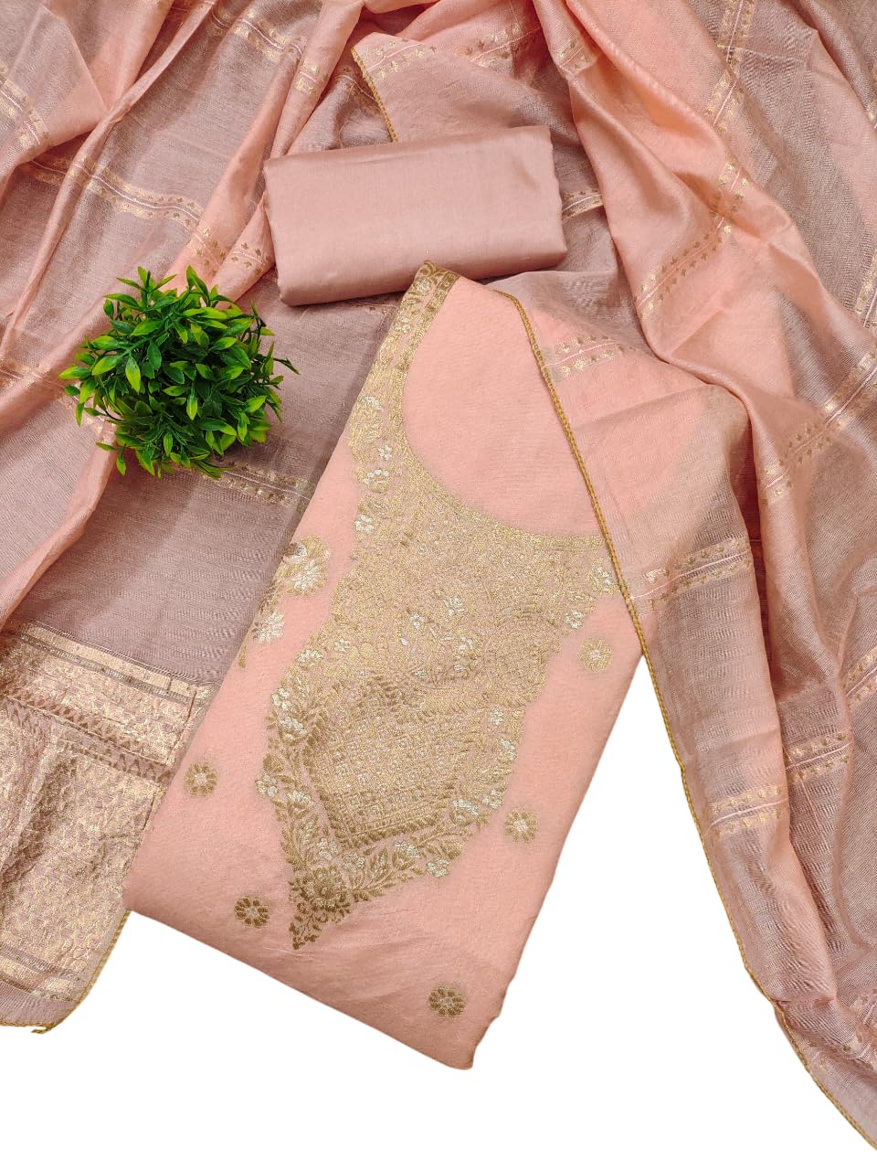 leeli peeri designer Women's Silk Jacquard Work Unstitched Salwar Suit Dress Material-picture-21