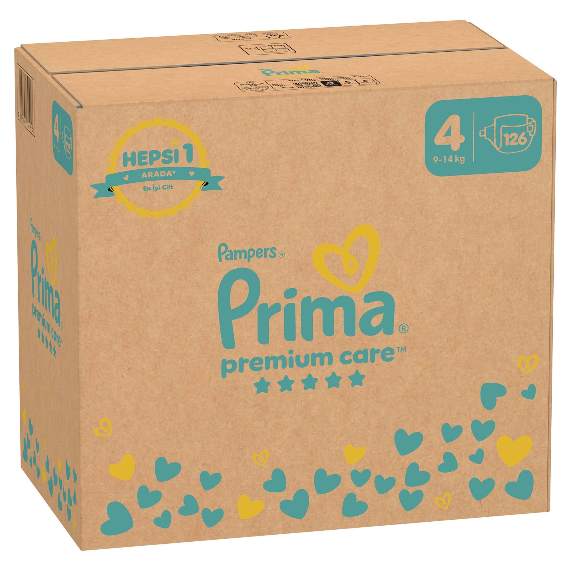 Prima Bebek Bezi Premium Care 4 Numara 126 Adet Aylık Fırsat Paketi