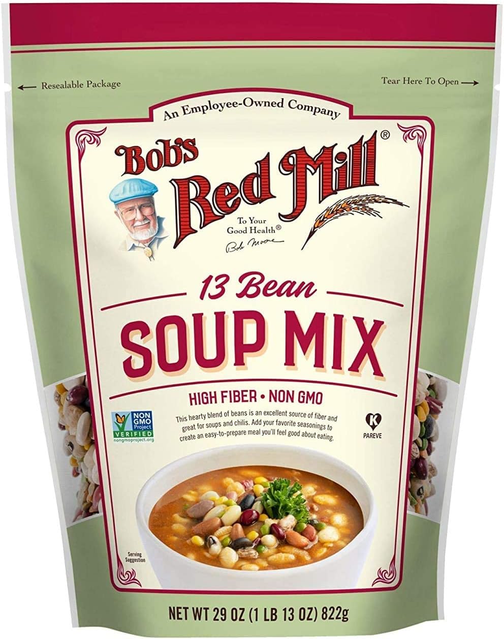 13 Bean Soup Mix, 29oz (Pack of 1) - Non GMO, Vegan, Kosher