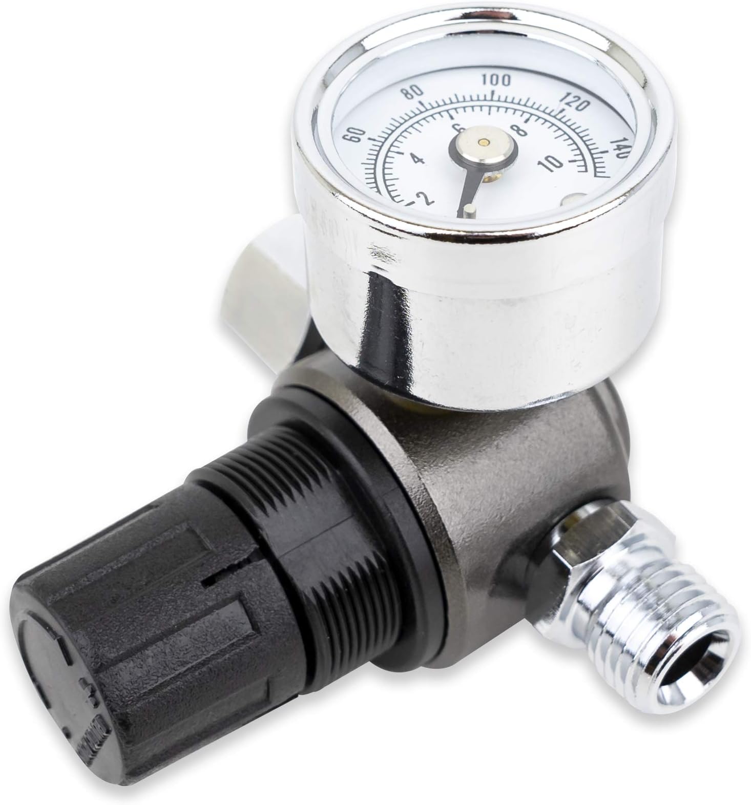 HVLP Spray Gun Air Regulator with Pressure Gauge and Diaphragm Control (Analog Pressure Gauge)