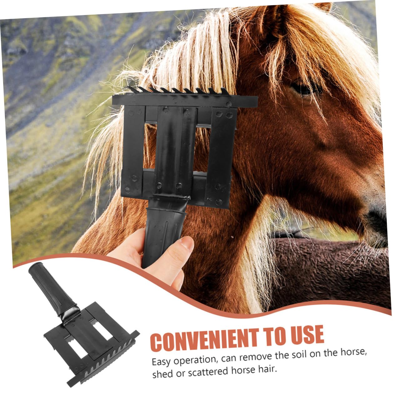 2piezas Cepillo Para Limpiar Pelo De Caballo Accesorio Limpieza Mango Ergonómico Práctico y Fácil De Usar