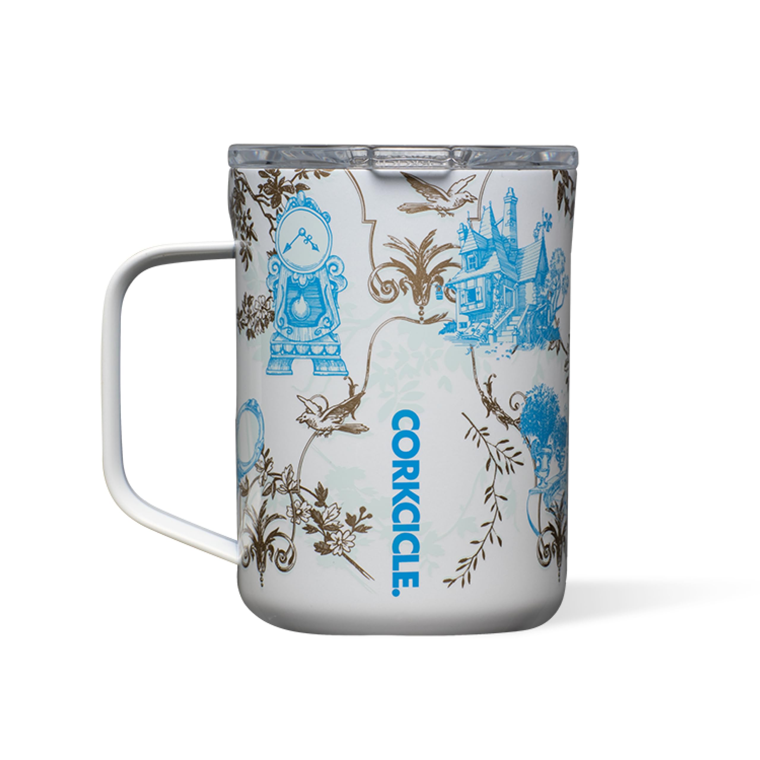 Corkcicle Disney Princess Belle - Taza de café aislada con tapa, acero inoxidable, a prueba de derrames para café, té y cacao caliente, 16 onzas