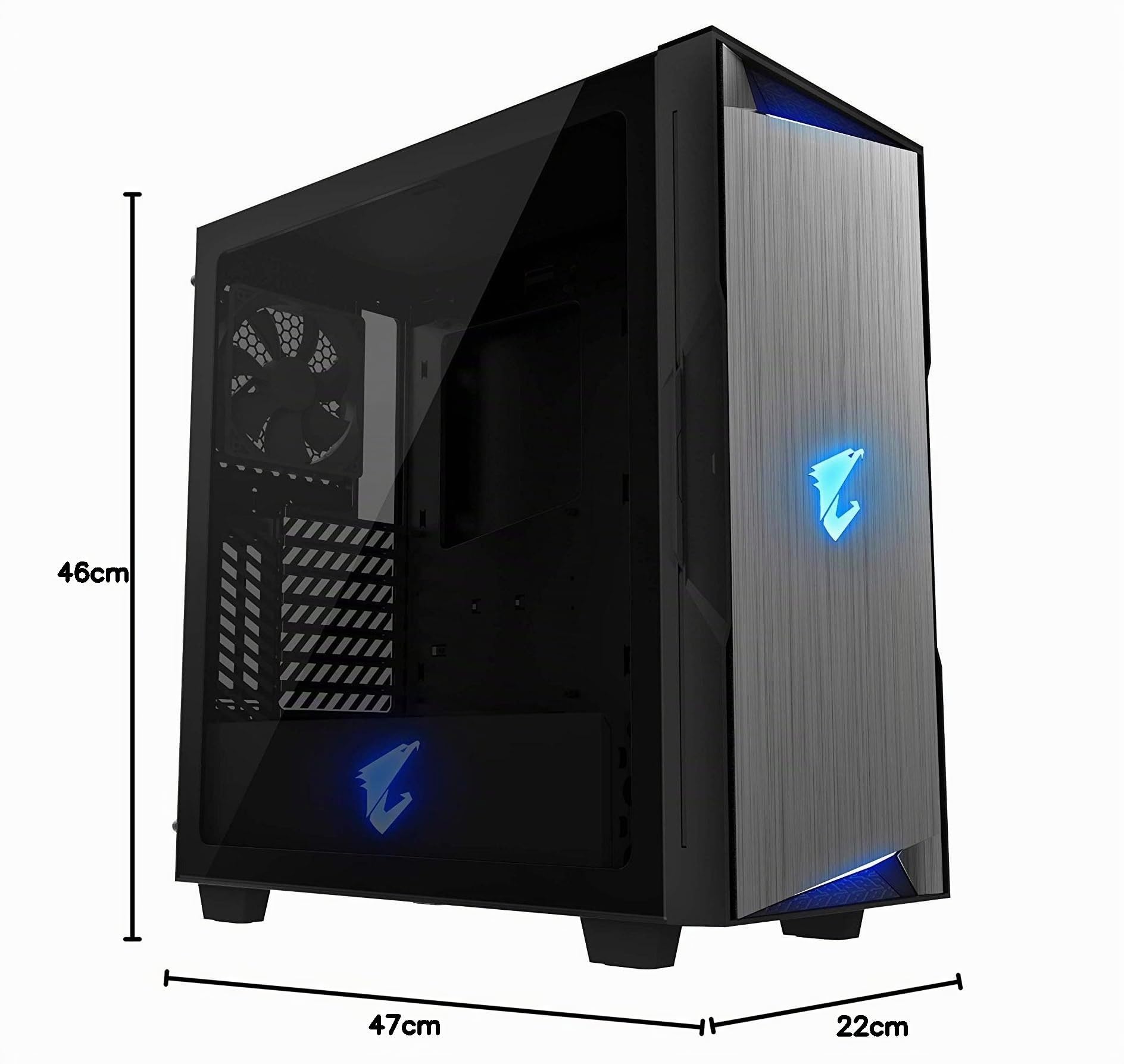 Gigabyte Technology AORUS C300 Glass Midi-Tower Negro - Caja de Ordenador (Midi-Tower, PC, Vidrio, De plástico, Acero, ATX,Micro-ATX,Mini-ITX, Negro, Juego)