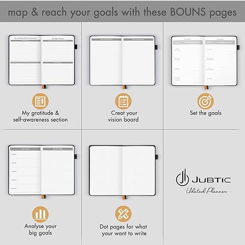 Miniatura 5 de JUBTIC Agenda semanal, planificador grande sin fecha para semanal y mensual de 7 x 10 pulgadas, planificador escolar y estudiantil de 60 semanas,