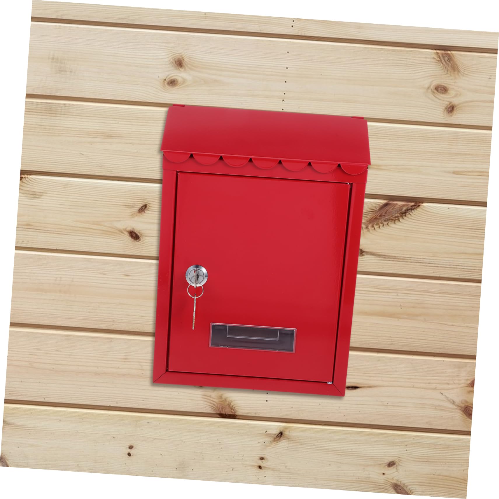 Uonlytech Wandbriefkasten Retro mit Schloss aus Blech Rot Große Kapazität Einfache Montage für Zuhause und Außenbereich