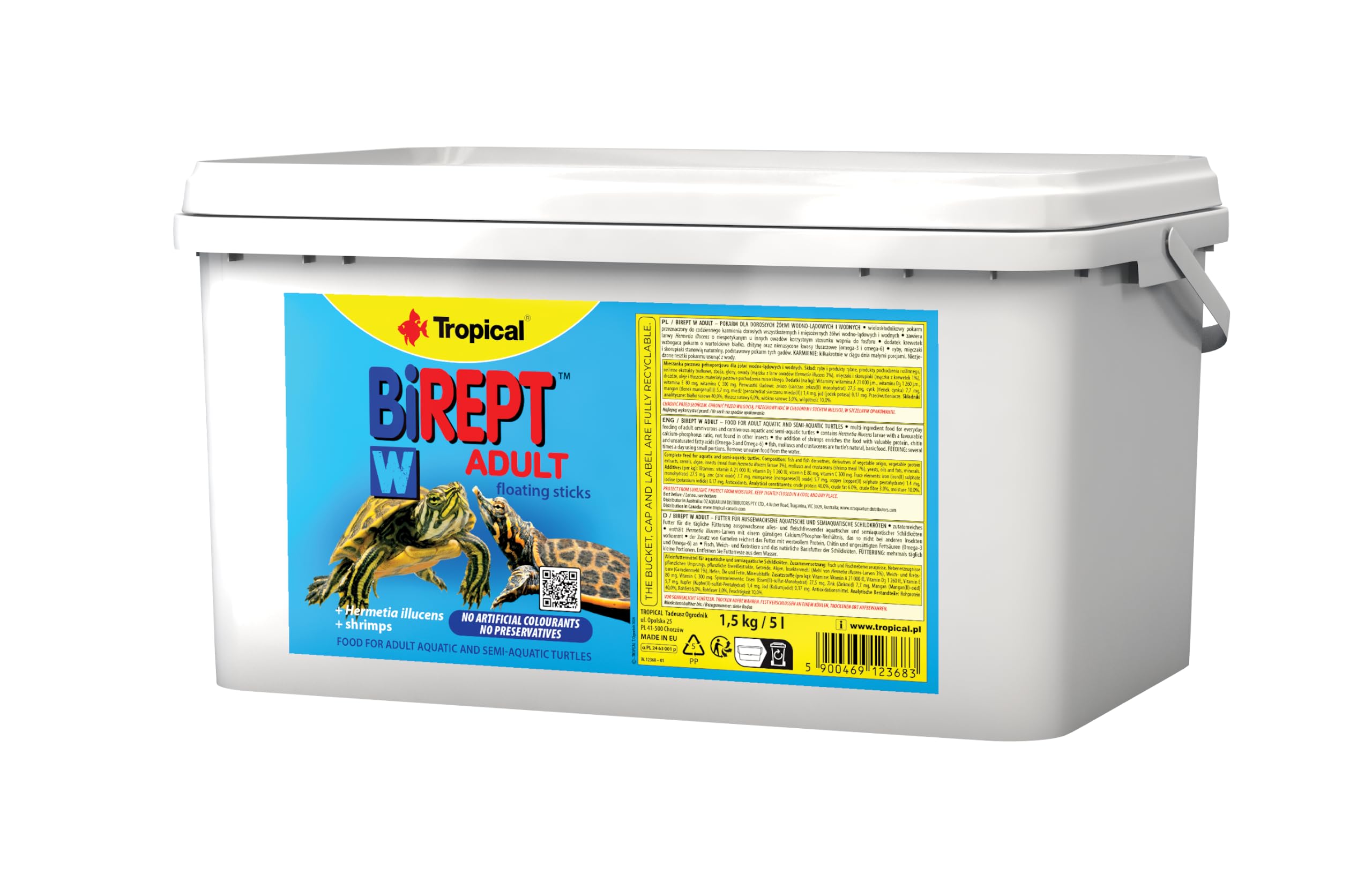 Tropical Mangime in bastoncini per tartarughe acquatiche Birept W Adult 5L / 1,5kg