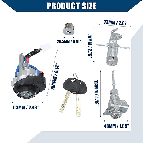 Miniatura 7 de NO.81900-C1B0081970-C1A00  Interruptor de encendido interiorde coche, cerradura de puerta, cerradura de maletero, kit de cerradura de guantera para